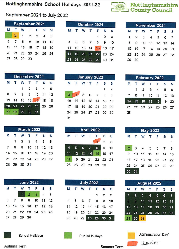 Calendar & Holiday Dates - Holly Primary School