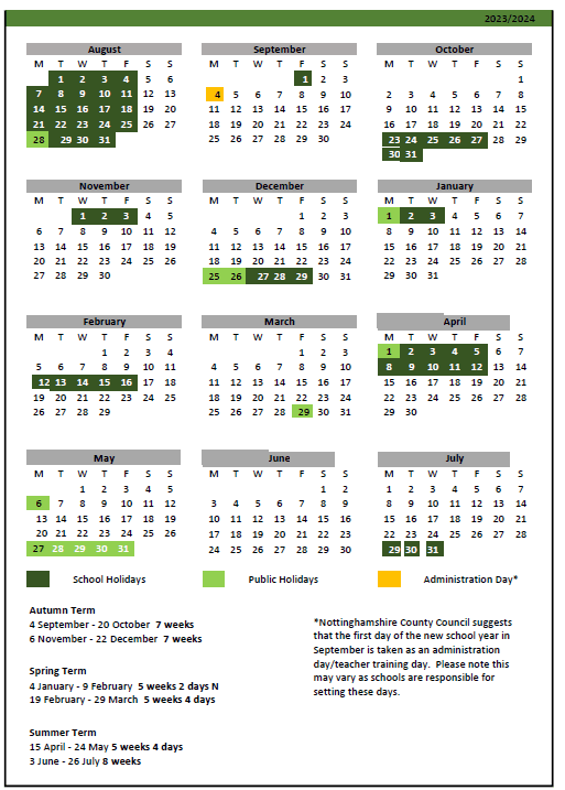 Calendar & Holiday Dates - Holly Primary School Calendar & Holiday Dates - Holly Primary School